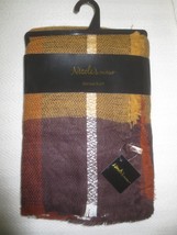 NWT Nicole&#39;s Boutique GOLD PLAID 100% Acrylic BLANKET SCARF - 57.5&quot; x 59&quot; - £4.72 GBP