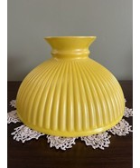 Yellow Milk Glass Lamp Globe Shade Ribbed Swirl  9 7/8” Fitting Vintage - £28.11 GBP