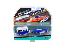 1950 Mercury with Alameda Trailer Blue / White Tow &amp; Go 1/64 Diecast Mod... - £19.51 GBP