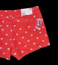 Uniqlo Women’s Chino Micro Shorts Size 4 Red Seashell Print NWT image 7