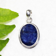 925 Sterling Silver Blue Sapphire Necklace Handmade Jewelry Gemstone Necklace - £21.61 GBP