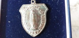 Vintage Rare Christian Lady Of Lourdes 1937 Gaelic Irish Brass Medal - £61.76 GBP