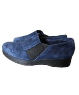 Clarks Artisan Womens Platform Loafers Shoes Navy Blue Suede Stretch Siz... - $24.04