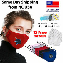 Unisex Reusable Soft Double Layer Washable Cotton Face Nose Mask with 12 Filters - £6.26 GBP