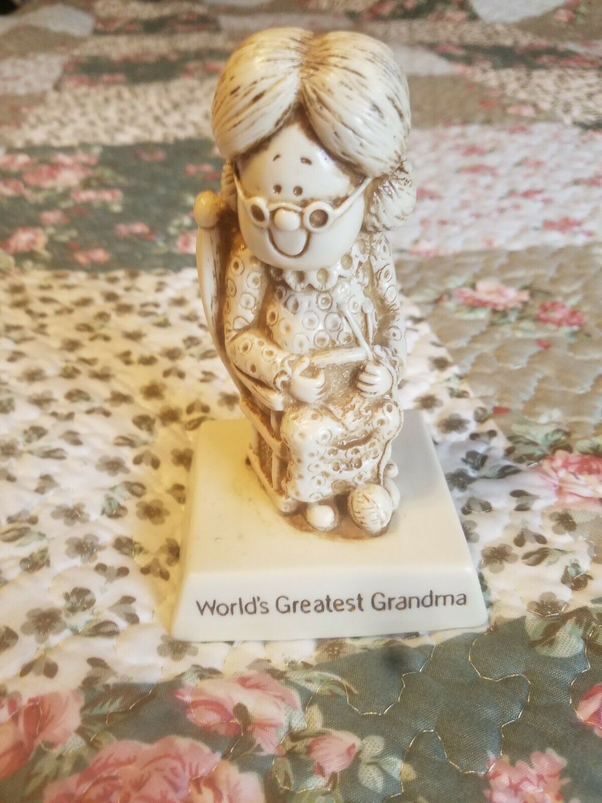 Primary image for Vintage Russ & Wallace Berrie 1970 Worlds Greatest Grandma Resin Statue Figurine