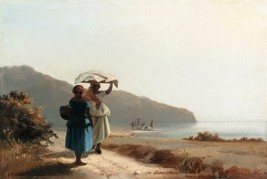 10147.Decor Poster.Room wall art.Camille Pissarro painting.Two Women by the Sea - £13.40 GBP+