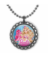 BARBIE MERMAID 3D Bottle Cap Necklace | Gift for Kids | Birthday | Chris... - £3.89 GBP