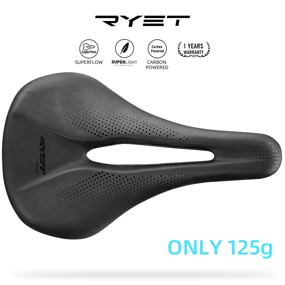 RYET Full  Bike Saddle 14M Super Light 125g Leather Road MTB Racing PU Soft Seat - £128.25 GBP