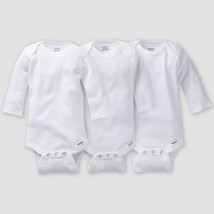 Gerber Baby 3pk Long Sleeve Onesies - White 18M - £8.69 GBP
