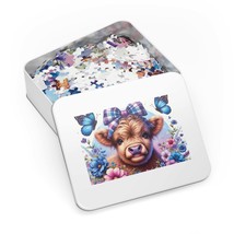 Jigsaw Puzzle in Tin, Highland Cow, Personalised/Non-Personalised, awd-438 (30,  - £28.22 GBP+