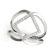 14k White Gold Interlaced Design Diamond Ring (1/5 cttw) - £1,008.20 GBP