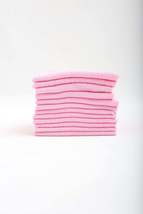 12 Pcs Muslin Mouth Wipes , Sweat Cloth Double Layered Sewed Pink - £15.18 GBP