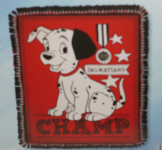 Disney 101 Dalmatians Fleece Blanket Hand Tied Red Puppies Puppy Dog - £63.89 GBP