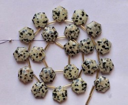 Natural, 20 pieces faceted hexagonal Dalmation Jasper briolette beads, 12x14 mm  - £54.91 GBP