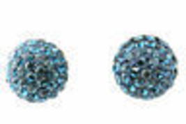 6mm 8mm 10mm Stylish 14k WG Dark Blue Sapphire Cluster Stud Earrings Pushback - £31.52 GBP