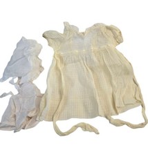 Vintage Baby Girl Dress 0-3 Months Yellow Sheer 2 Bonnets  Babydoll Bish... - $12.94