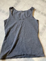 Eddie Bauer Pima Cotton Round Neck Stretch Solid gray Tank Top Size Small - £15.71 GBP