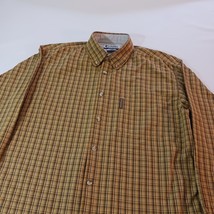 Columbia Mens Yellow & Brown Cotton Plaid Button-Down Collar Shirt Long Sleeve L image 10