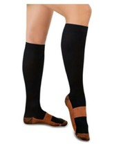 Xfit Adult Unisex Black and Gold Copper-Infused Compression Socks 5 Pair... - $6.77