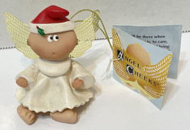 Vintage Kirks Kritters Russ Angel Cheeks Ornament Angel with Santa Hat With Tag - £8.66 GBP