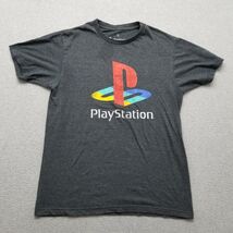 Sony PlayStation Shirt Mens Small Dark Gray Short Sleeve Crew Neck Spell... - $12.11