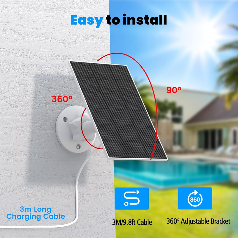 Solar Panels for Outdoor Security Camera, USB Solar Panel for Camera, Lp65 Water Item image 6