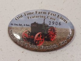 2005 Old Time Farm Fest Lions Fountain City Wisconsin Pinback Button Case - £1.55 GBP