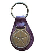 Vintage Chrysler Key Chain Brass Maroon Fob Pentastar Emblem Symbol (Fli... - $281.53 MXN