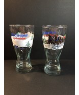 2 Vintage 1995 Budweiser Clydesdales Beer Glasses Tumbler Winter Christm... - £13.14 GBP