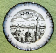 Vintage Wiuterling Silver Trim Lindau Decorative Platebavaria Germany Porcelain - £24.77 GBP