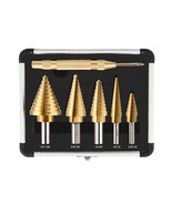 ZELCAN HSS 5PCS Titanium Step Drill Bit Set with Automatic Center Punch for - $26.99