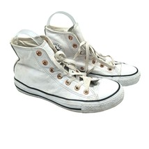 Converse Hi Top Sneakers Pebbled Leather White Mens 6 Womens 8 - $28.84