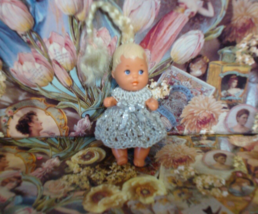 Hand Crochet Dress For Barbie Baby Krissy Or Same Size Dolls #137 - £9.40 GBP