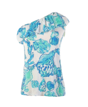 NWT Lilly Pulitzer Neveah Top in Resort White Barefoot Princess One Shoulder XS - £35.16 GBP