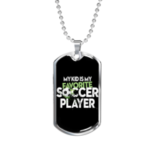 Favorite Soccer Player Dog Tag Stainless Steel or 18k Gold 24&quot; Chain - £37.22 GBP+