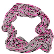 Lane Bryant Active Infiniti Scarf One Size Gray Black Hot Pink Stretchy 86x20 - £12.70 GBP