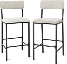 Lavievert Bar Stools, Set of 2 Bar Chairs, Kitchen Island Chairs Counter Height - £137.21 GBP