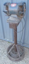 Montgomery Ward Powr Kraft Grinder Polisher Mounted On Pedestal Stand - $88.00