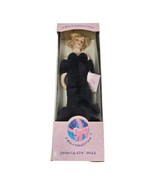 Vtg J. Misa Princess Di 20&quot; Porcelain Doll Blue Velvet Dress British Roy... - $23.52