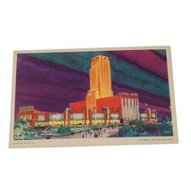 General Motors Building Postcard 1933 R.H.D. At Night Chicago Worlds Fair Vtg - £3.18 GBP