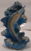 Jumping Fish Ocean Waves Statuette Green, Blue, Foam - £7.86 GBP