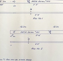 1950 Railroad Bangor Aroostook Switch Rods 80 And 100 LB Blueprint F8 DWDD15 - £67.98 GBP