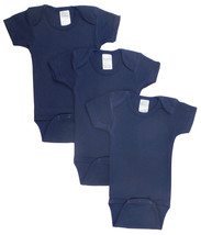 Unisex 100% Cotton Navy Bodysuit Onezies (Pack of 3) Newborn - £16.53 GBP