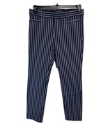 Banana Republic Navy Blue Striped Modern Ankle Pants Stretch Cotton Size... - €21,46 EUR