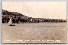 Alpine Hotel And Cottages Egg Harbor WI RPPC Sailboat Real Photo Postcard L24 - £23.65 GBP