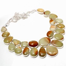Green Jade Gemstone Ethnic Christmas Gift Necklace Jewelry 18&quot; SA 4618 - £12.78 GBP