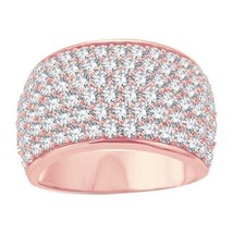 3CT Imitación Diamante 6- Fila Domo Anillo de Boda 14K Chapado en Oro Rosa - £303.73 GBP