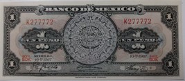 1967 Mexico Peso Calendario Uncirculated Lucky 7777 - £11.91 GBP