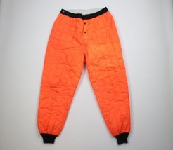Vtg 70s Streetwear Mens L Distressed Quilted Snowpants Joggers Blaze Ora... - $76.26 CAD