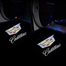 2x PCs Cadillac Logo Wireless Car Door Welcome Laser Projector Shadow LED Light  - £18.51 GBP